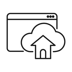 Cloud Web Hosting Editable Stroke Icon