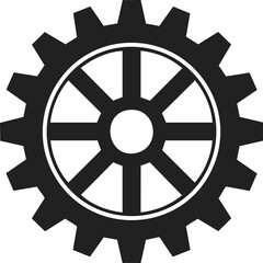 Gear, cogwheel, mechanical component, vintage engraving of a gear symbolizing industry and craftsmanship, perfect for prints