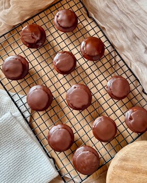Vegane Jaffa Cakes mit Schokolade Orange Dessert Soft Cakes Kekse