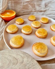 Vegane Jaffa Cakes mit Schokolade Orange Dessert Soft Cakes Kekse