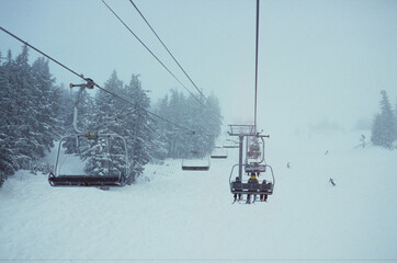 ski lift in the mountains