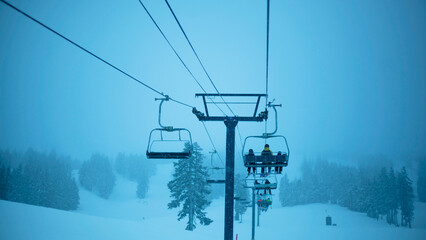 ski lift in the mountains