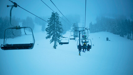 ski lift in the mountains