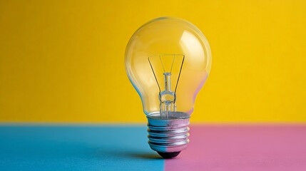 A vintage light bulb on a colorful background, symbolizing creativity and innovation.