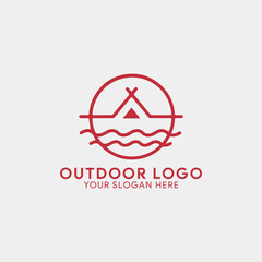 tourism outdoor logo design vector