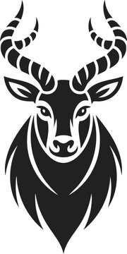 Indrik beast, mystical creature, horned animal, mythical beast, nature spirit, forest guardian, engraved illustration, vintage etching