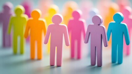 Colorful figures representing diverse community and unity in society.