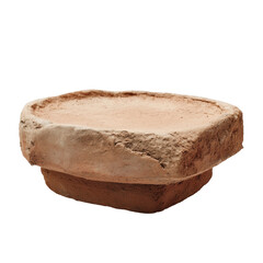 Ancient clay pot fragment isolated on a transparent background