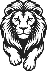 Obraz premium Lion, regal big cat, king of the jungle, powerful predator, majestic felid, fierce animal, wild creature