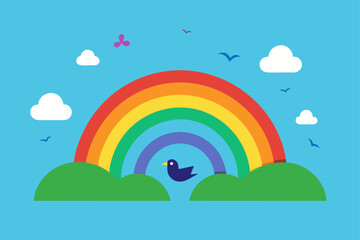 birds on the rainbow