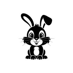 black rabbit sitting vector logo icon photo image jpg.