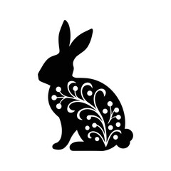 easter bunny with flower  a sitting rabit vector illustration of a rabbit  photo image theme icon logo wallpaper.