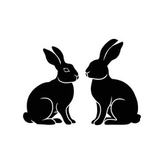  two sitting rabit vector illustration of a rabbit bundle photo image theme icon logo wallpaper.