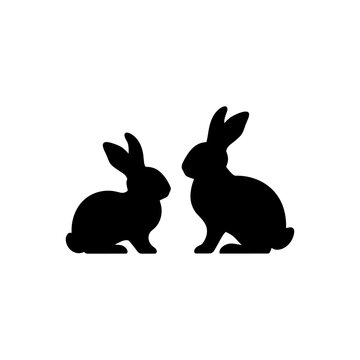  two sitting rabit vector illustration of a rabbit bundle photo image theme icon logo wallpaper.