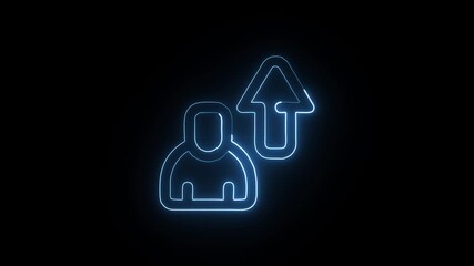 User Growth Animation with Glowing Lines on Black Background