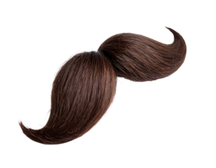 Dramatic Dark Brown Mustache: Perfect for Vintage & Retro Designs PNG, Transparent Background.