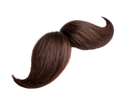 Dramatic Dark Brown Mustache: Perfect for Vintage & Retro Designs PNG, Transparent Background.