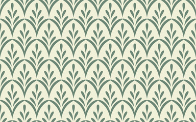 Floral seamless pattern. Soft green contemporary minimalist background for wallpaper, upholstery, design.