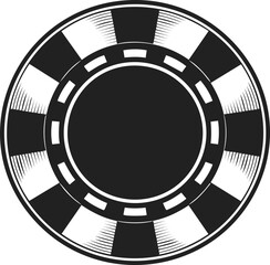 Naklejka premium Poker chip, gambling token, casino chip, wager marker, bet disc, round gaming piece depicting high-stakes odds and excitement
