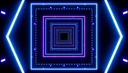 Neon squares tunnel effect (1)