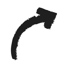 Hand drawn black arrow isolated on white background, perfect for website navigation or design elements.