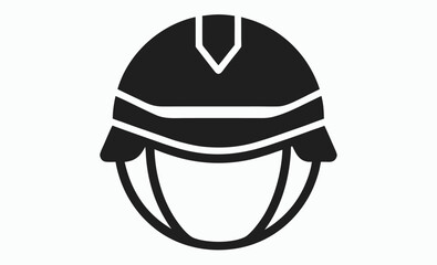 Military helmet icon Silhouette, soldier gear silhouette, protective headwear vector Helmet silhouette vector, military helmet silhouette vector illustration  