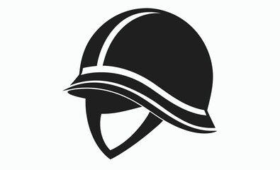 Military helmet icon Silhouette, soldier gear silhouette, protective headwear vector Helmet silhouette vector, military helmet silhouette vector illustration  