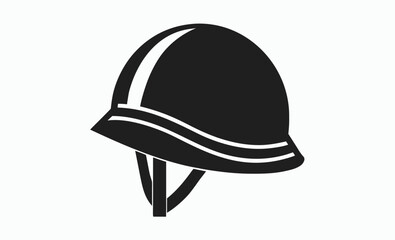 Military helmet icon Silhouette, soldier gear silhouette, protective headwear vector Helmet silhouette vector, military helmet silhouette vector illustration  