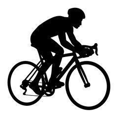 Fototapeta premium Cyclist Silhouette on Bicycle in Motion