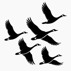 Obraz premium Flying Geese Silhouette Design