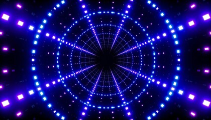 Neon tunnel, vibrant lights