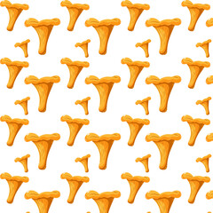 Forest Mushrooms Seamless Pattern. Autumn Mushrooms Seamless Background. Vector Illustrations