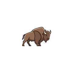 Bison icon logo flat vector design