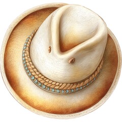 Classic Tan Cowboy Hat Photography on White Background for E-commerce
