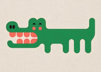 Minimalist Flat Design Crocodile Icon Vector for UI & Logo Projects

