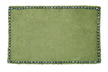 a green square with a stitched edge