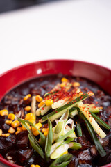 Jajangmyeon with vegetables – front view