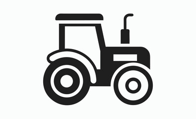 Tractor silhouette vector, vintage farm vehicle, rural machinery icon, old tractor vector silhouette illustration 