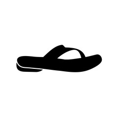 Black silhouette of a clog sandal, casual footwear summer fashion style