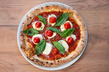 Caprese-style pizza – top view