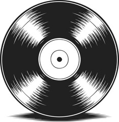 Vintage engraved vinyl record, classic music disc, old-style phonograph, nostalgic sound medium