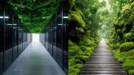 Nature Path Compared With Data Server Corridor