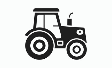 Tractor silhouette vector, vintage farm vehicle, rural machinery icon, old tractor vector silhouette illustration 