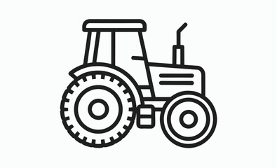 Tractor silhouette vector, vintage farm vehicle, rural machinery icon, old tractor vector silhouette illustration 