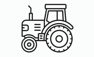 Tractor silhouette vector, vintage farm vehicle, rural machinery icon, old tractor vector silhouette illustration 