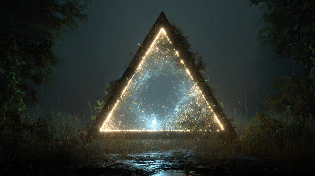 Enchanted Triangle Portal in the Forest