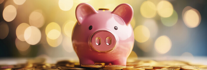 Savings Money: Success Piggybank – Financial Banking Concepts