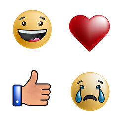 Pacote de Emojis em Vetor - Reações de Emoções e Sentimentos