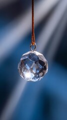A single beam of light refracts through a crystal, creating complexity. Symbolizes the transformation of information and the core of analytics.