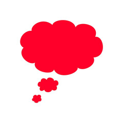 Crimson Thought Cloud Icon on Transparent Backdrop A Visual Representation of Ideas and Contemplation for Design Projects and Creative Communication Needs
